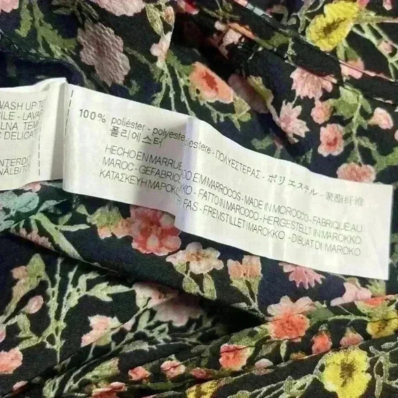 Zara Basic Collection Floral Mini Romper Tie Back Size Small - Picture 10 of 15